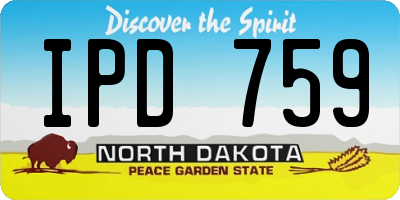 ND license plate IPD759