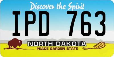 ND license plate IPD763