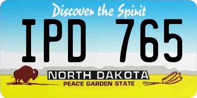 ND license plate IPD765