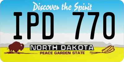 ND license plate IPD770