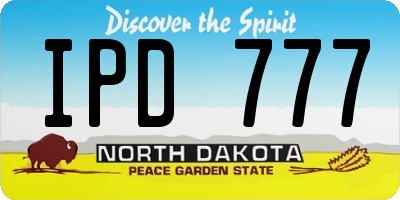 ND license plate IPD777