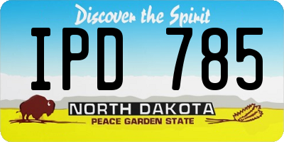 ND license plate IPD785