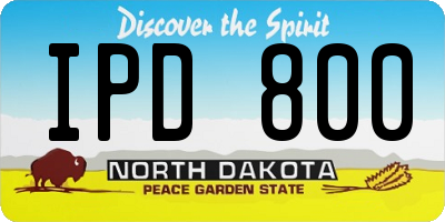 ND license plate IPD800