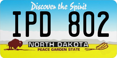 ND license plate IPD802