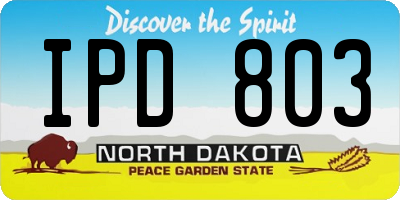 ND license plate IPD803