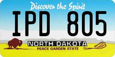 ND license plate IPD805