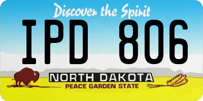 ND license plate IPD806