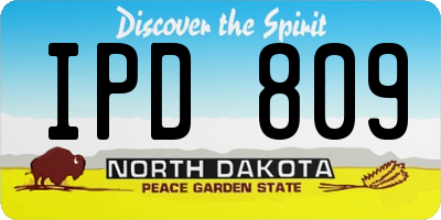 ND license plate IPD809