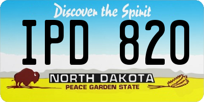 ND license plate IPD820
