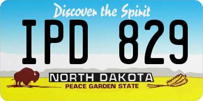 ND license plate IPD829