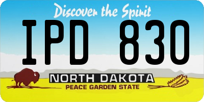 ND license plate IPD830