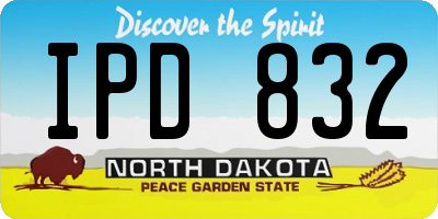 ND license plate IPD832