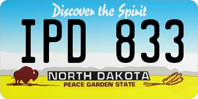 ND license plate IPD833