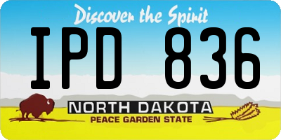 ND license plate IPD836