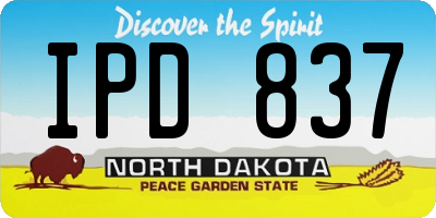 ND license plate IPD837