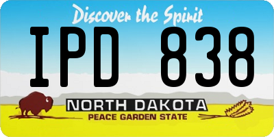 ND license plate IPD838