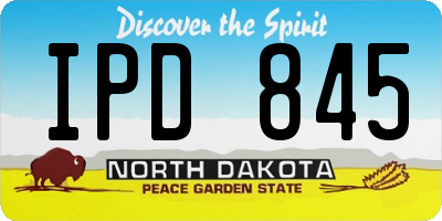 ND license plate IPD845