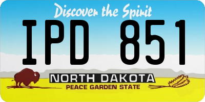 ND license plate IPD851