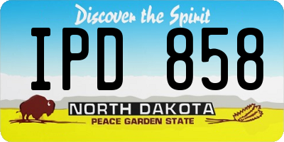 ND license plate IPD858