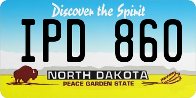 ND license plate IPD860