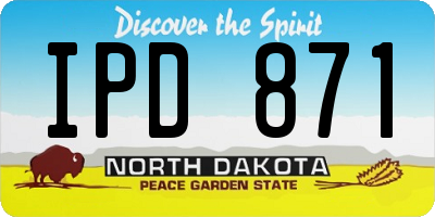 ND license plate IPD871