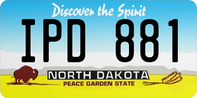 ND license plate IPD881