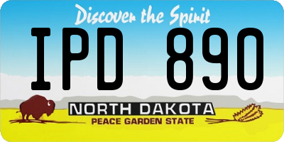 ND license plate IPD890