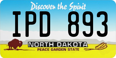 ND license plate IPD893