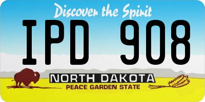 ND license plate IPD908