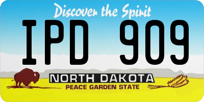 ND license plate IPD909