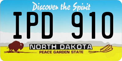 ND license plate IPD910