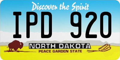 ND license plate IPD920
