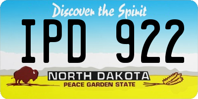 ND license plate IPD922