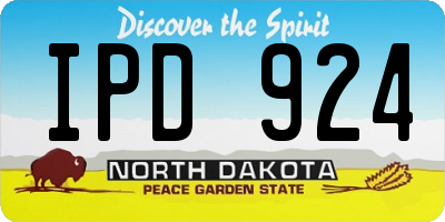ND license plate IPD924