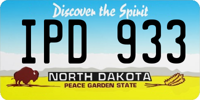 ND license plate IPD933