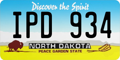 ND license plate IPD934