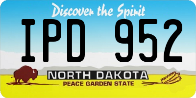 ND license plate IPD952