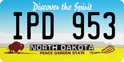 ND license plate IPD953