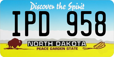 ND license plate IPD958