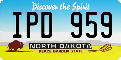 ND license plate IPD959