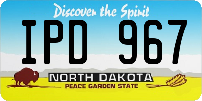 ND license plate IPD967
