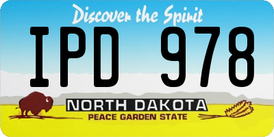 ND license plate IPD978