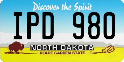 ND license plate IPD980