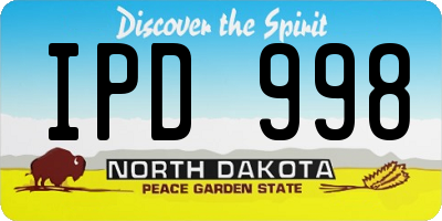 ND license plate IPD998