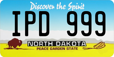 ND license plate IPD999