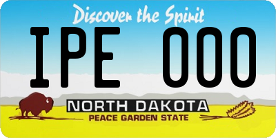 ND license plate IPE000