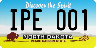 ND license plate IPE001