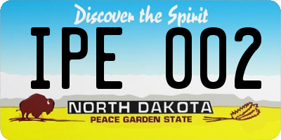 ND license plate IPE002