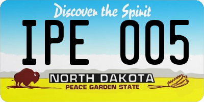 ND license plate IPE005