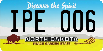 ND license plate IPE006